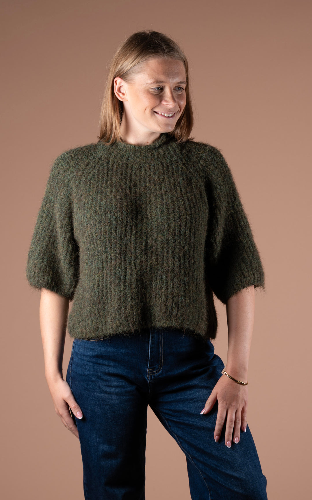 Maple High Neck Knit | Khaki