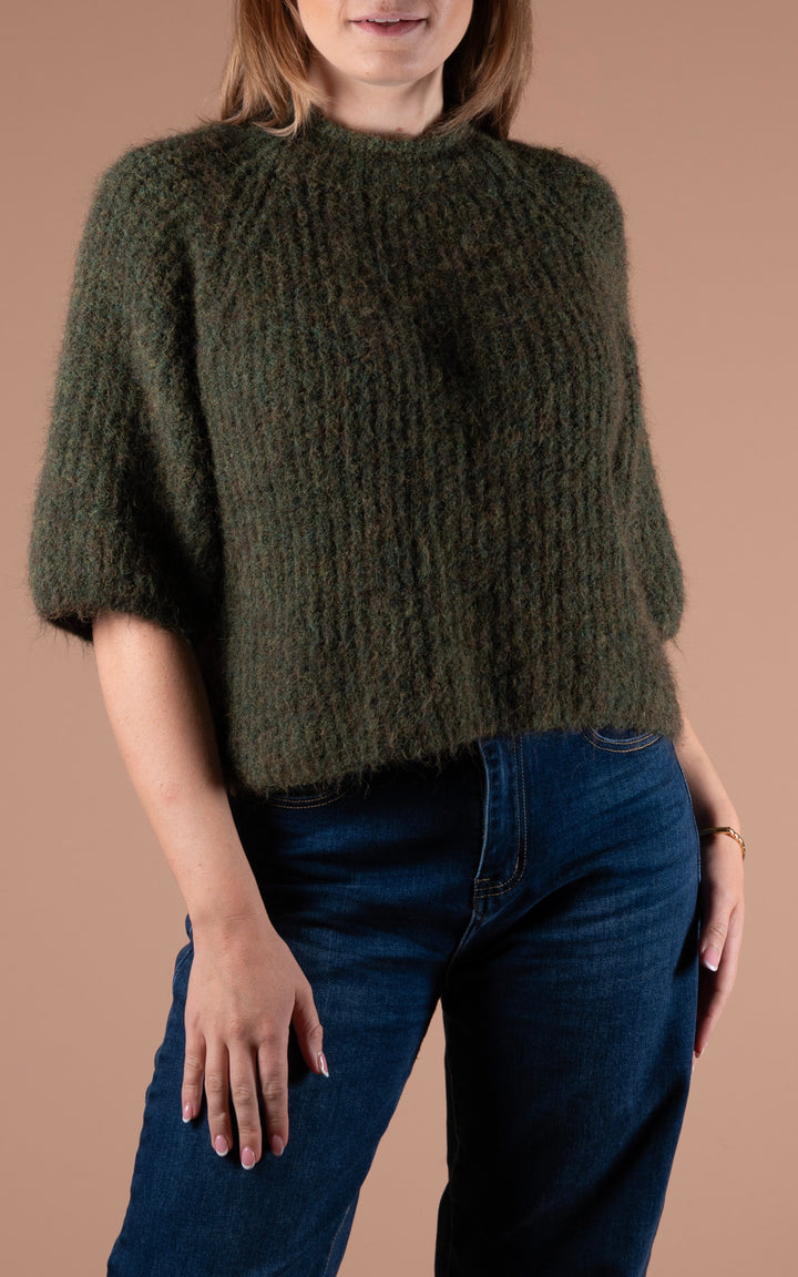 Maple High Neck Knit | Khaki