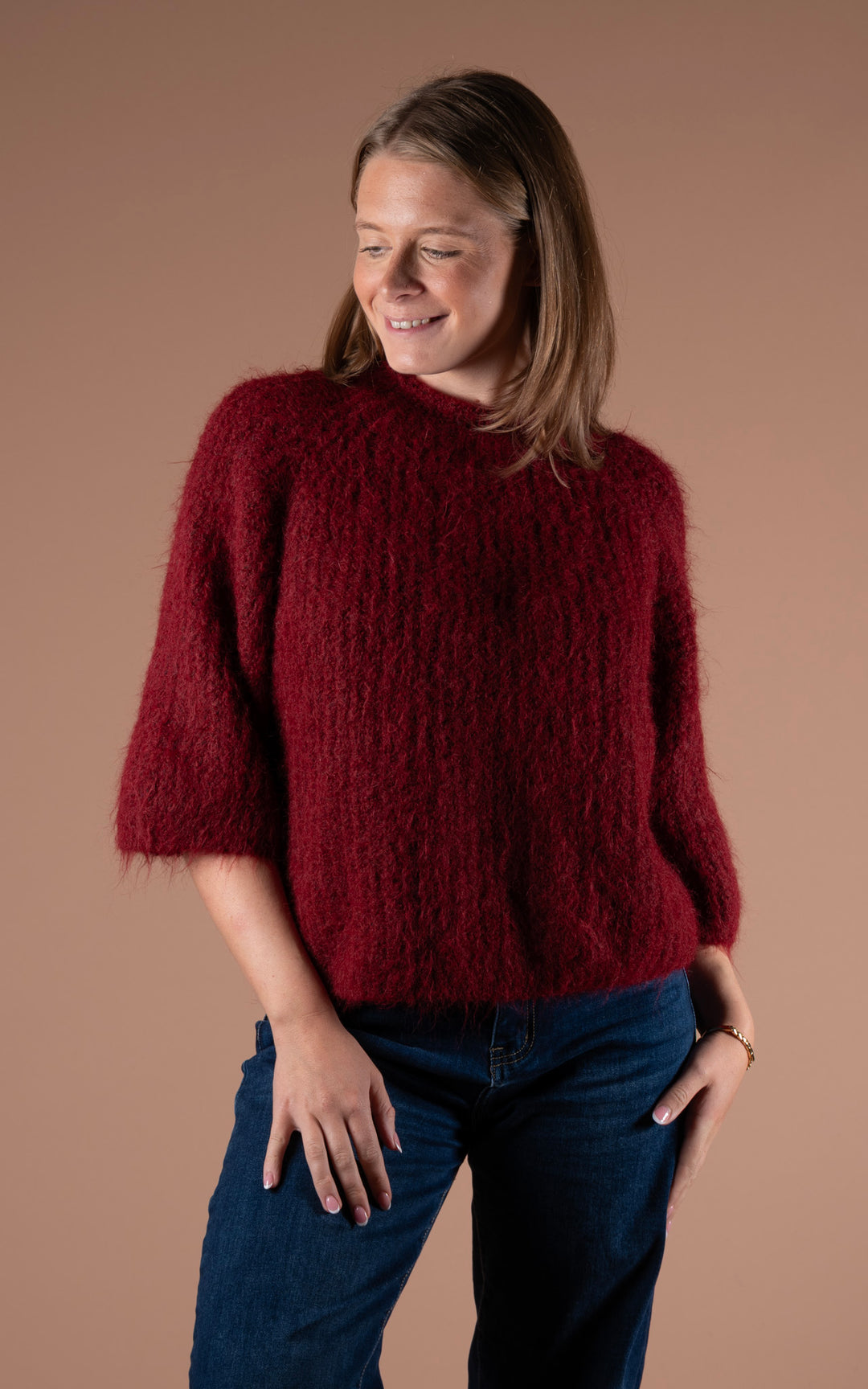 Maple High Neck Knit | Wine