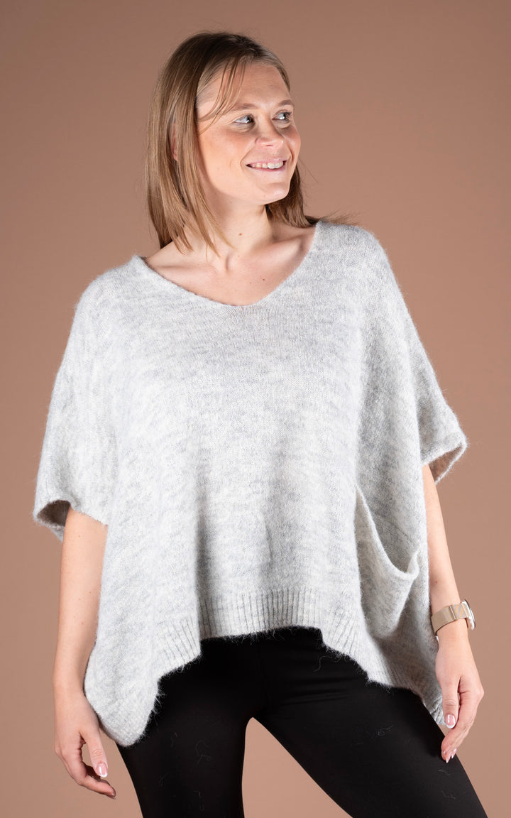 Maple Pocket Jumper | Grey Marl