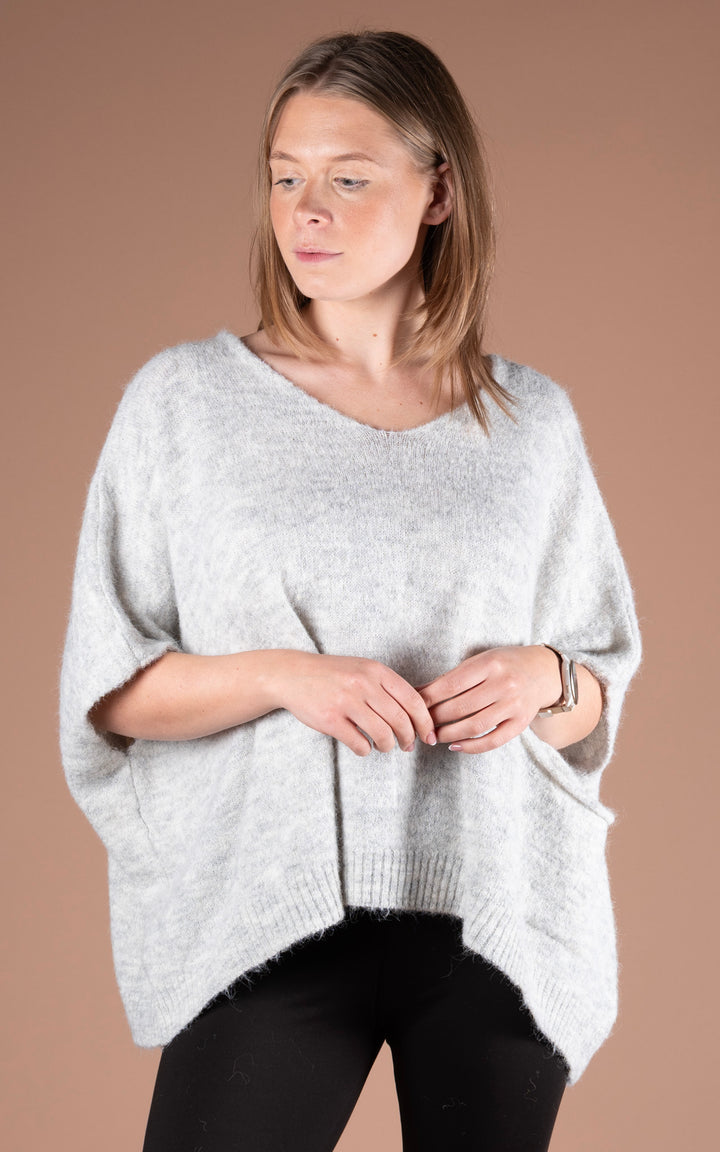 Maple Pocket Jumper | Grey Marl
