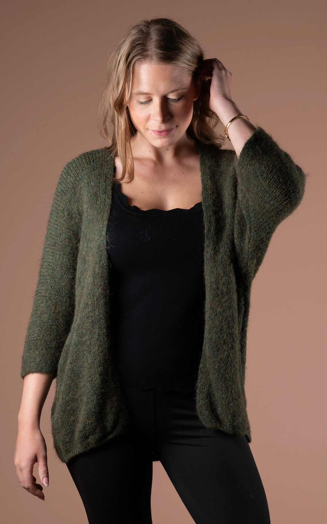 Maple Slouch Cardigan | Khaki