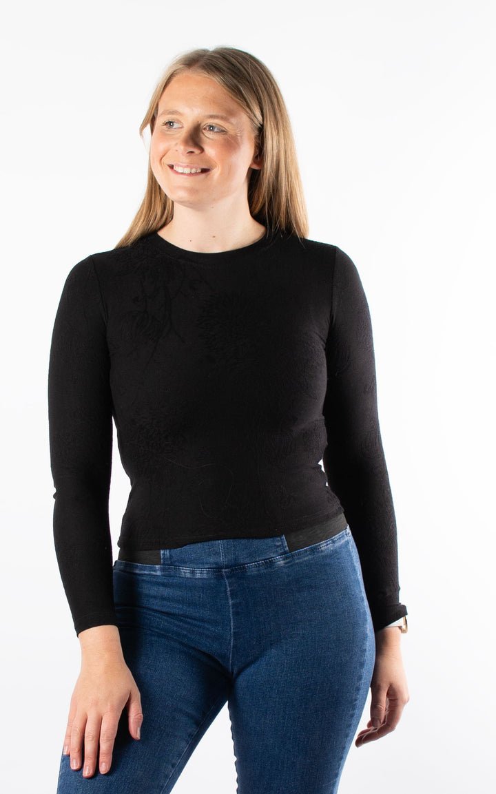 Maxine Long Sleeve Top | Black