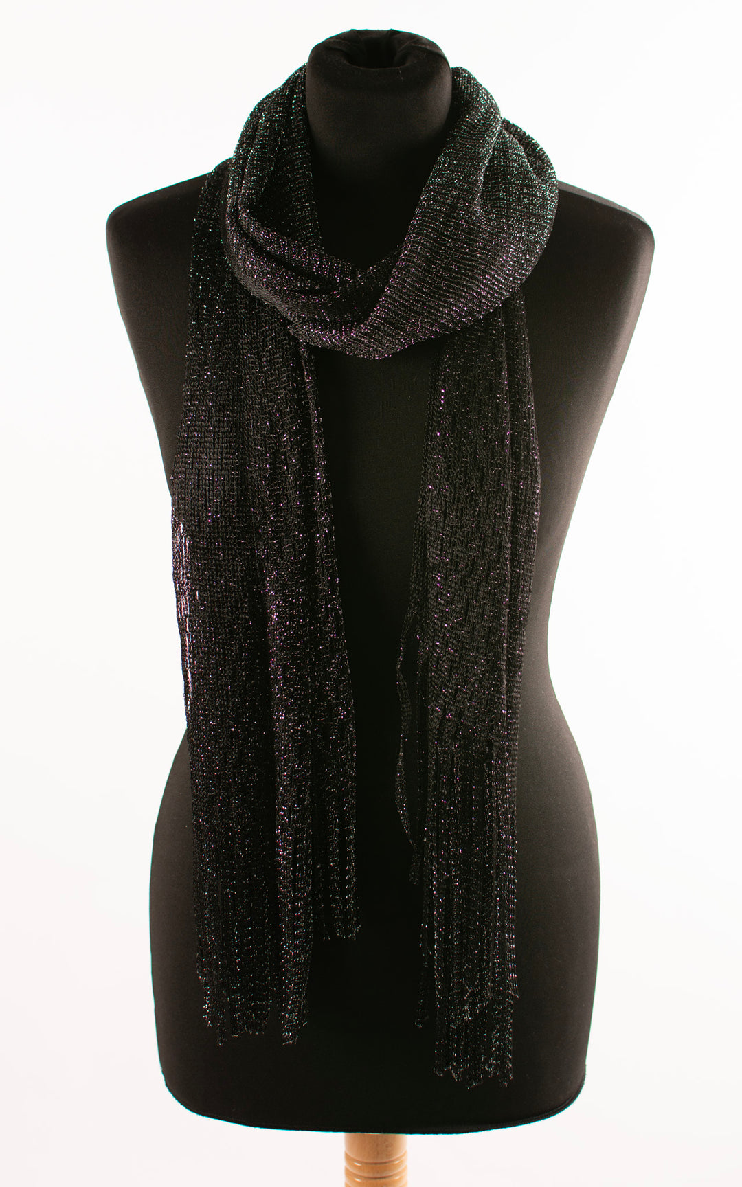 Mesh Tassel Scarf | Black