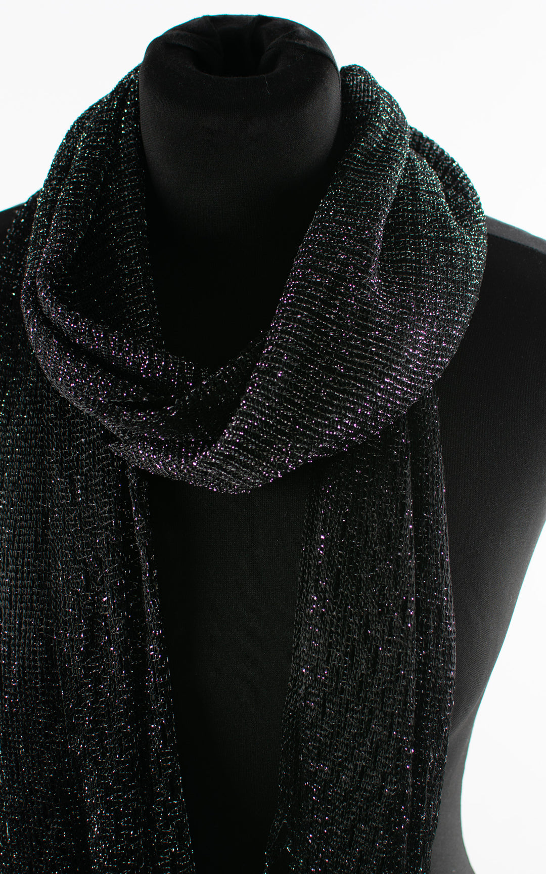 Mesh Tassel Scarf | Black