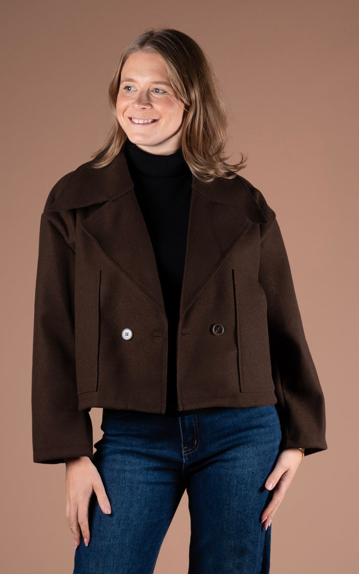 Mia Buttoned Jacket | Chocolate