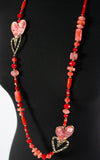 Mia Hearts Necklace | Coral