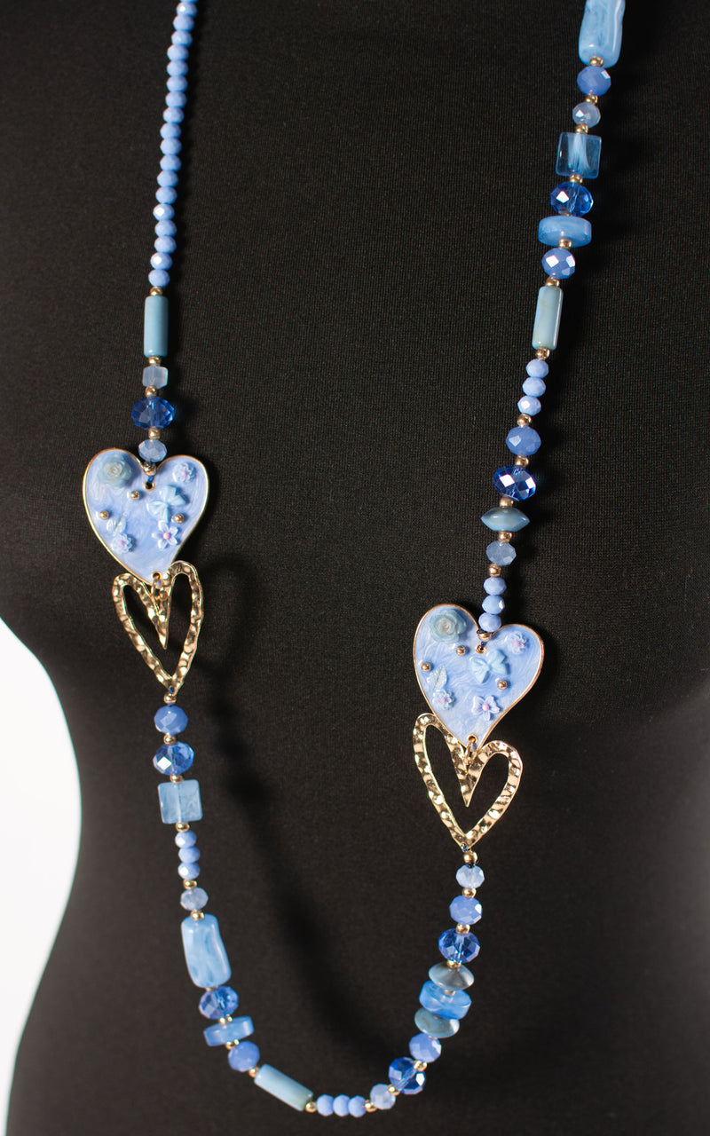 Mia Hearts Necklace | Cornflower