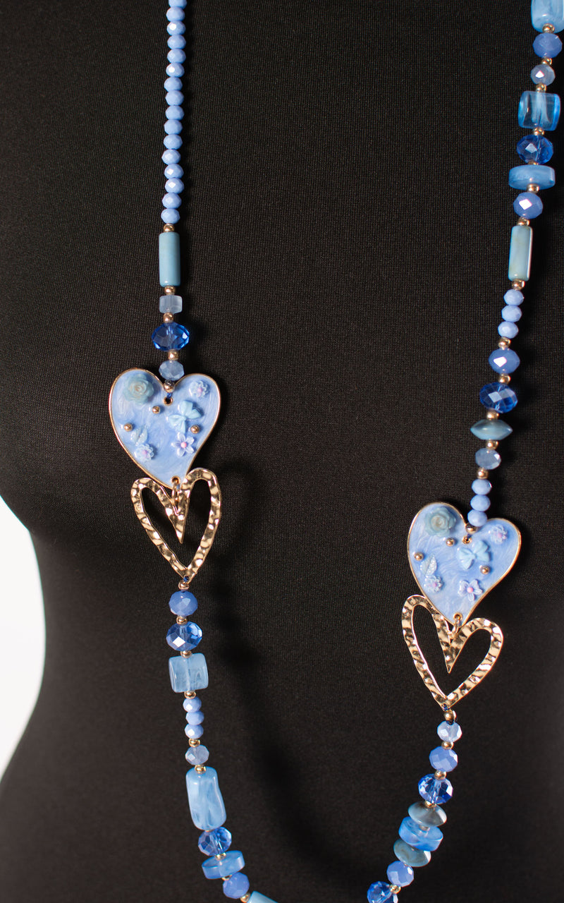 Mia Hearts Necklace | Cornflower