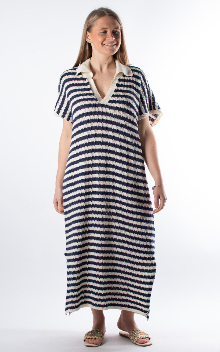 Mila Stripe Knit Dress | Navy