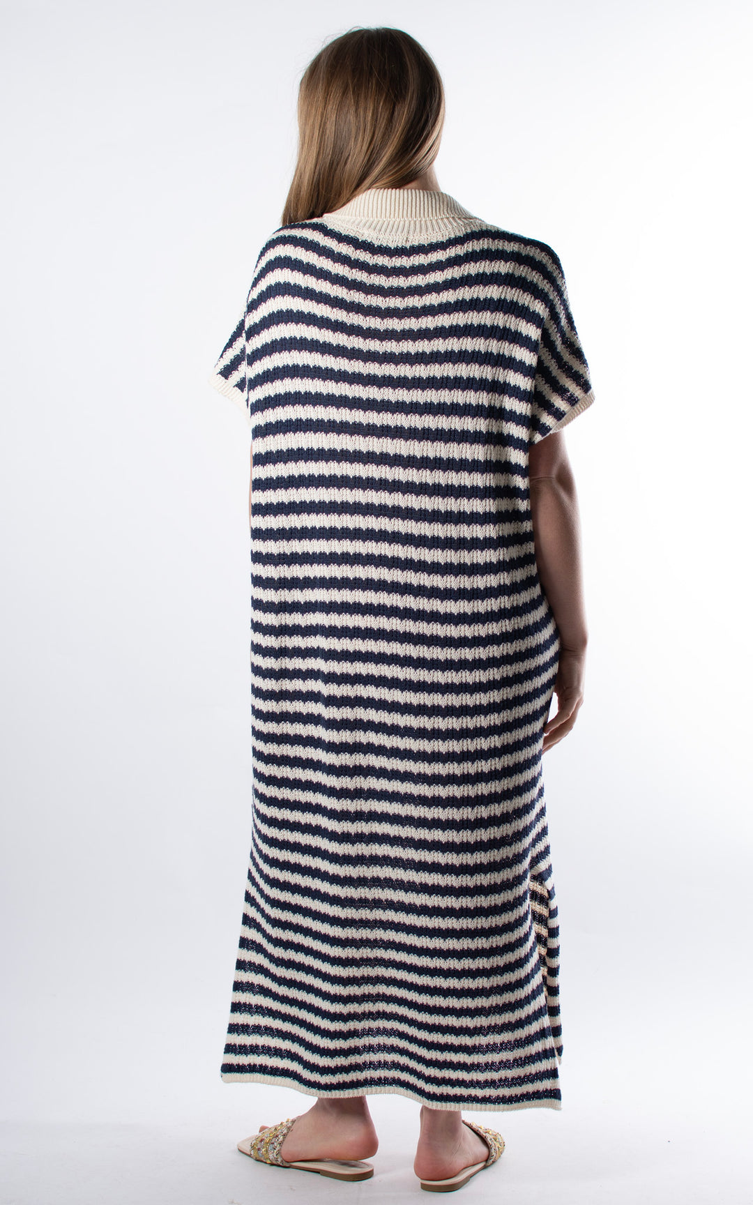 Mila Stripe Knit Dress | Navy