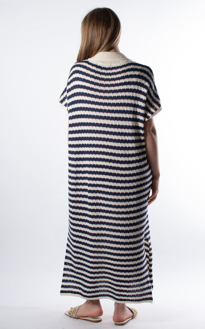 Mila Stripe Knit Dress | Navy
