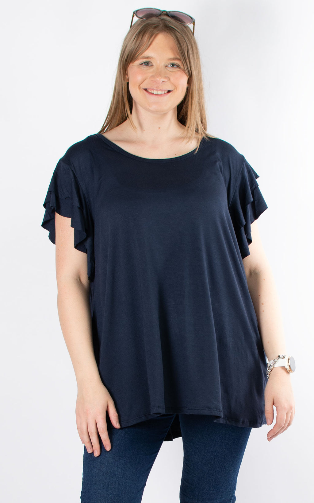 Millie Frill T-Shirt | Navy