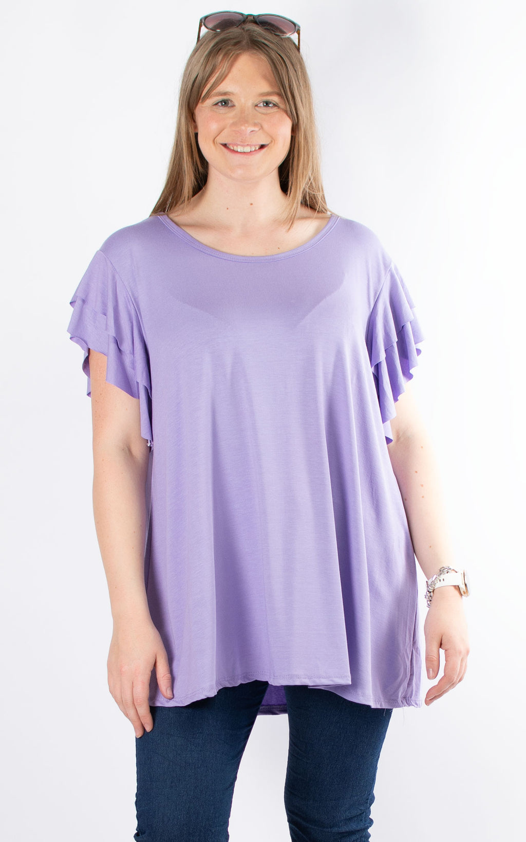 Millie Frill T-Shirt | Violet