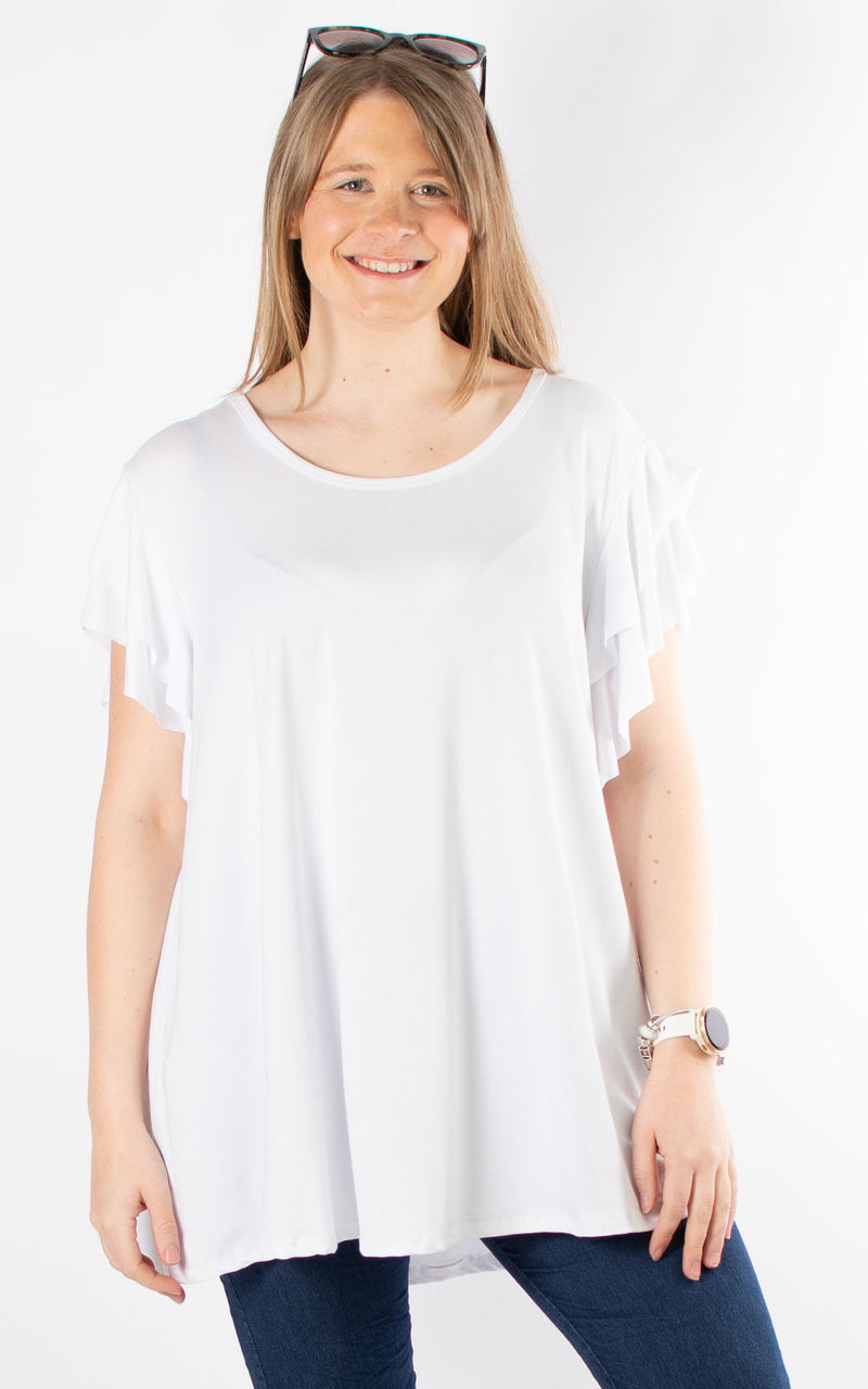 Millie Frill T-Shirt | White