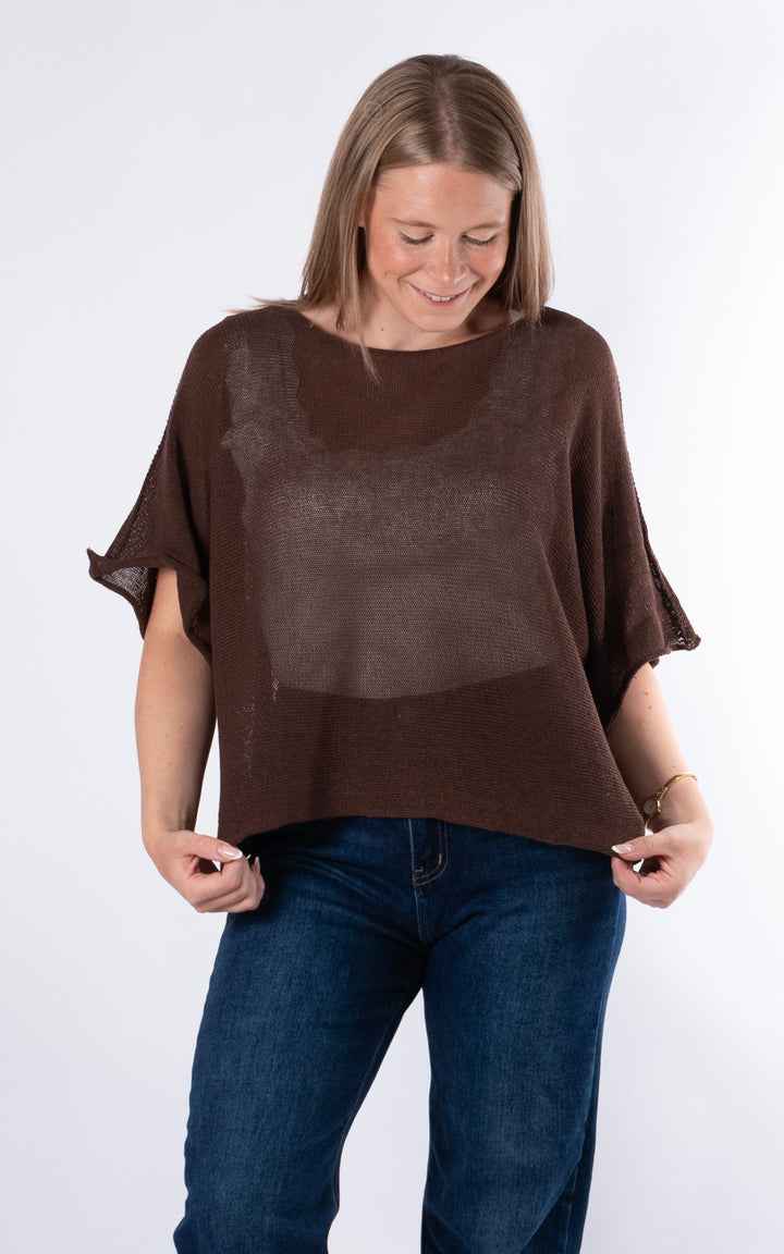 Minnie Cropped Knit | Chocolate