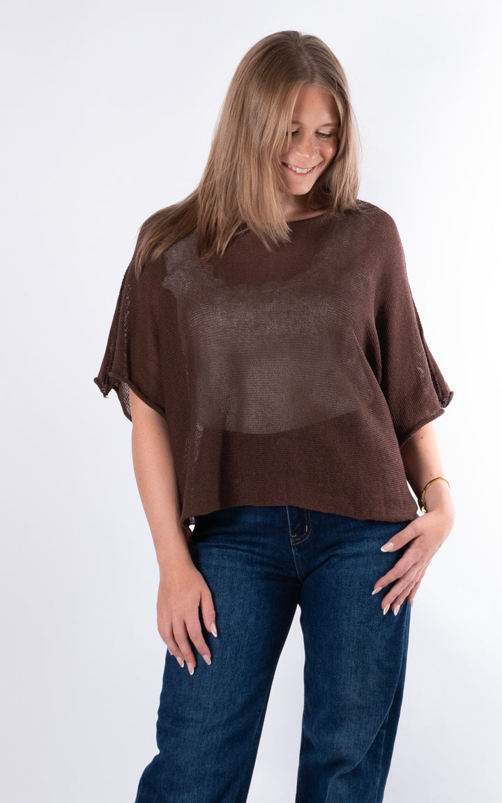 Minnie Cropped Knit | Chocolate