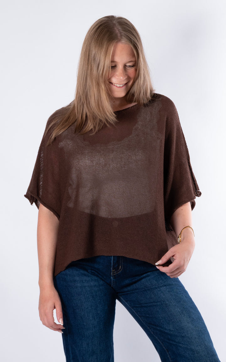 Minnie Cropped Knit | Chocolate