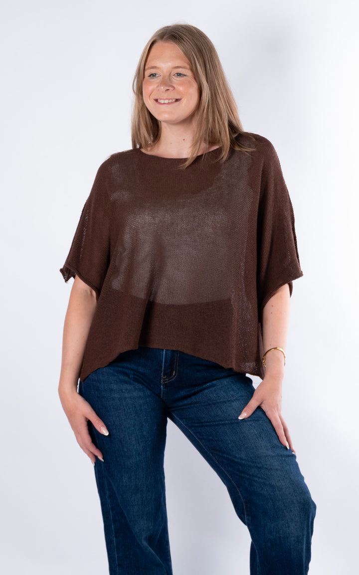 Minnie Cropped Knit | Chocolate