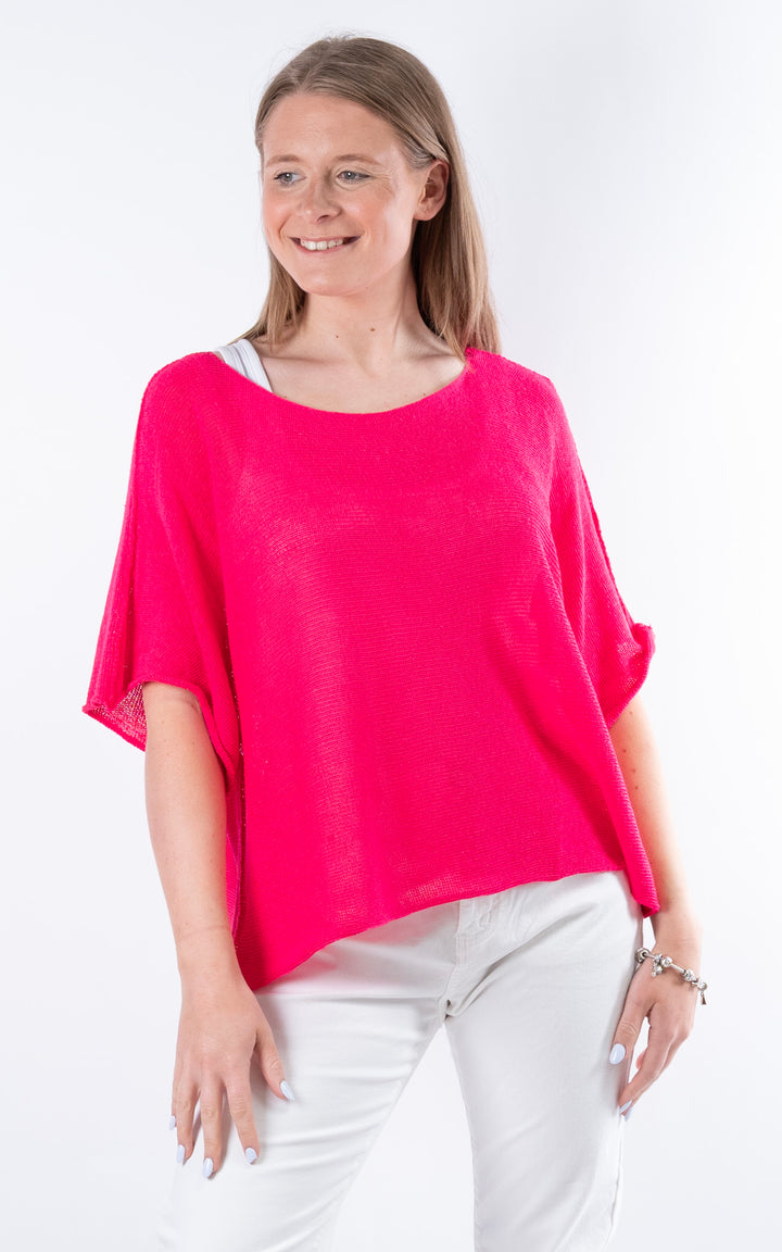 Minnie Cropped Knit | Hot Pink