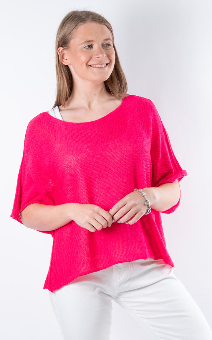 Minnie Cropped Knit | Hot Pink