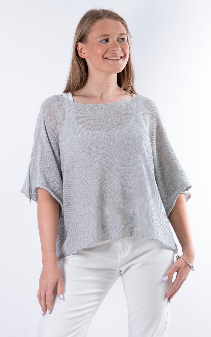 Minnie Cropped Knit | Light Grey