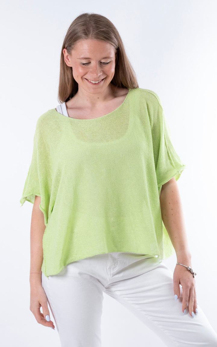 Minnie Cropped Knit | Lime Green