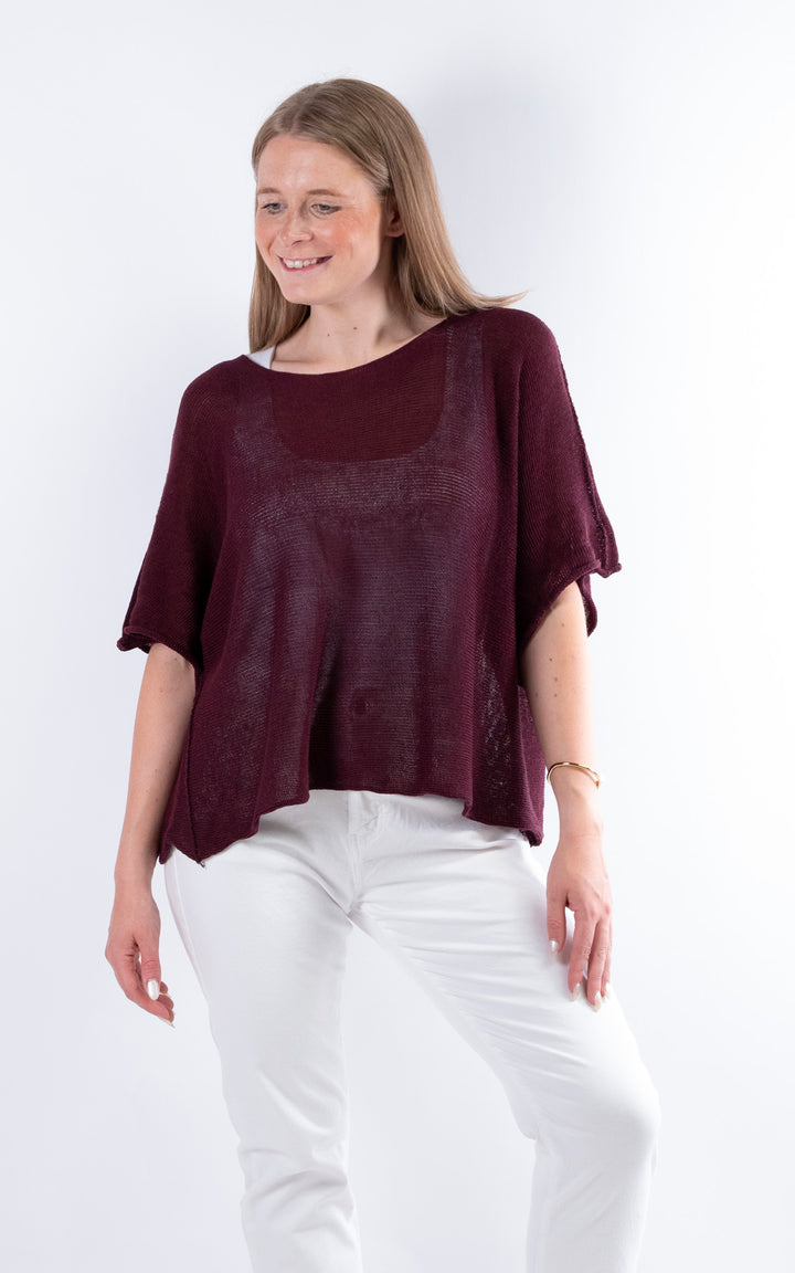 Minnie Cropped Knit | Plum