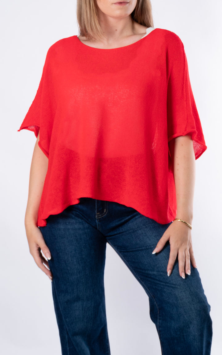 Minnie Cropped Knit | Red