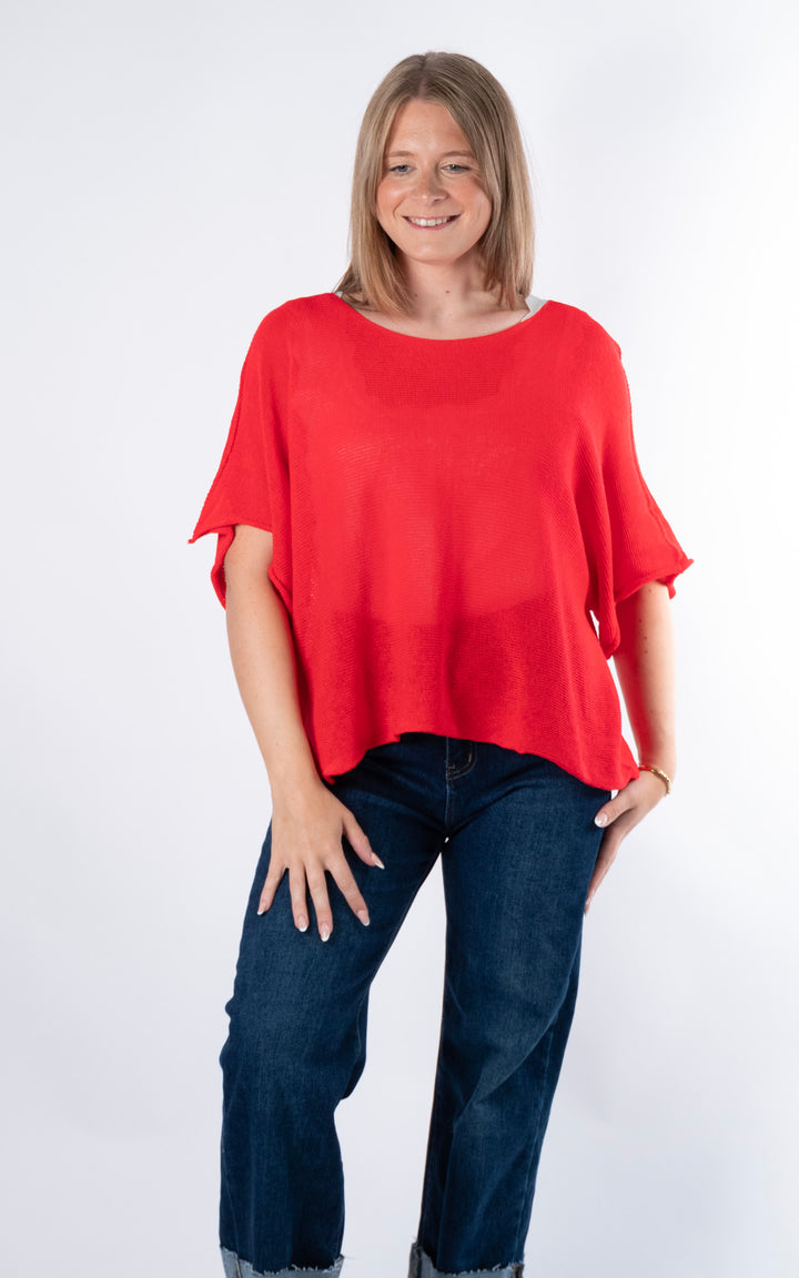 Minnie Cropped Knit | Red