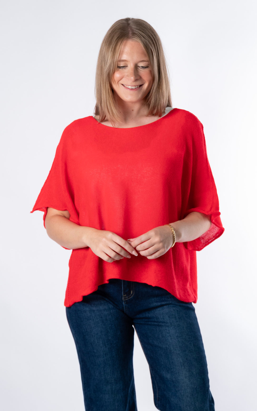 Minnie Cropped Knit | Red