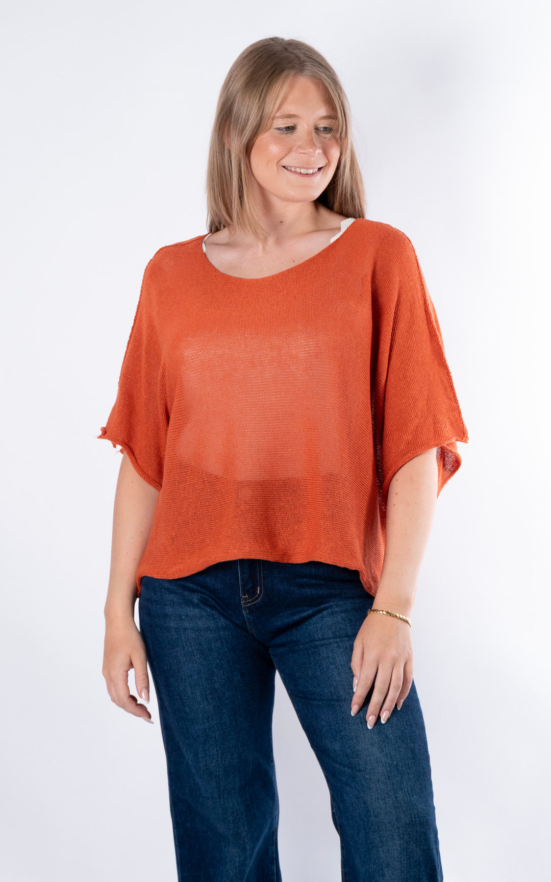 Minnie Cropped Knit | Rust