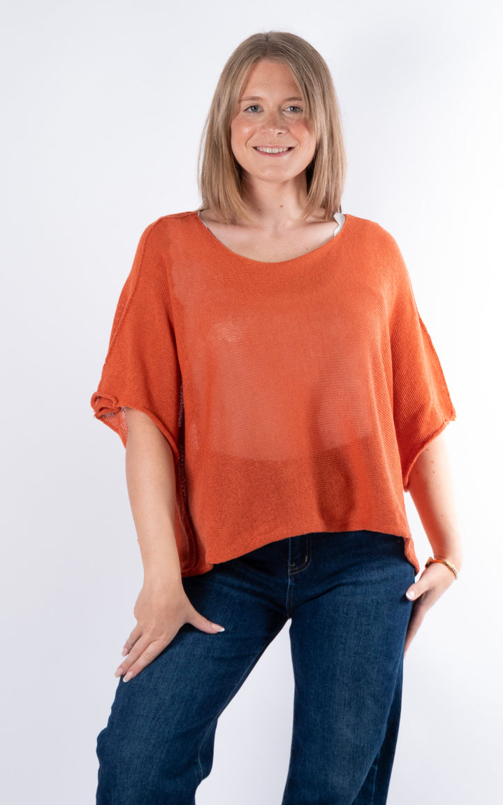 Minnie Cropped Knit | Rust