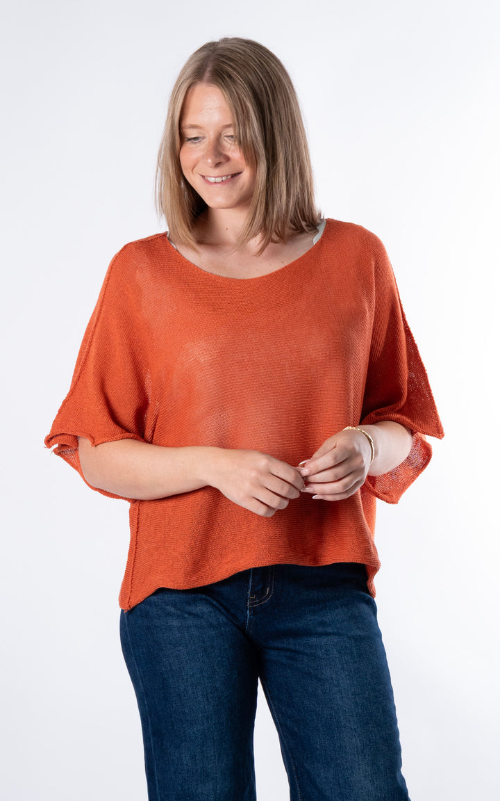Minnie Cropped Knit | Rust