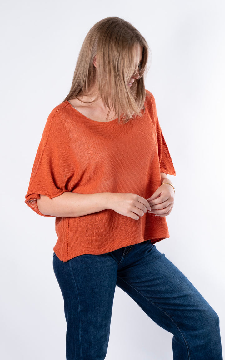 Minnie Cropped Knit | Rust