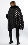 Multi Pattern Poncho | Black