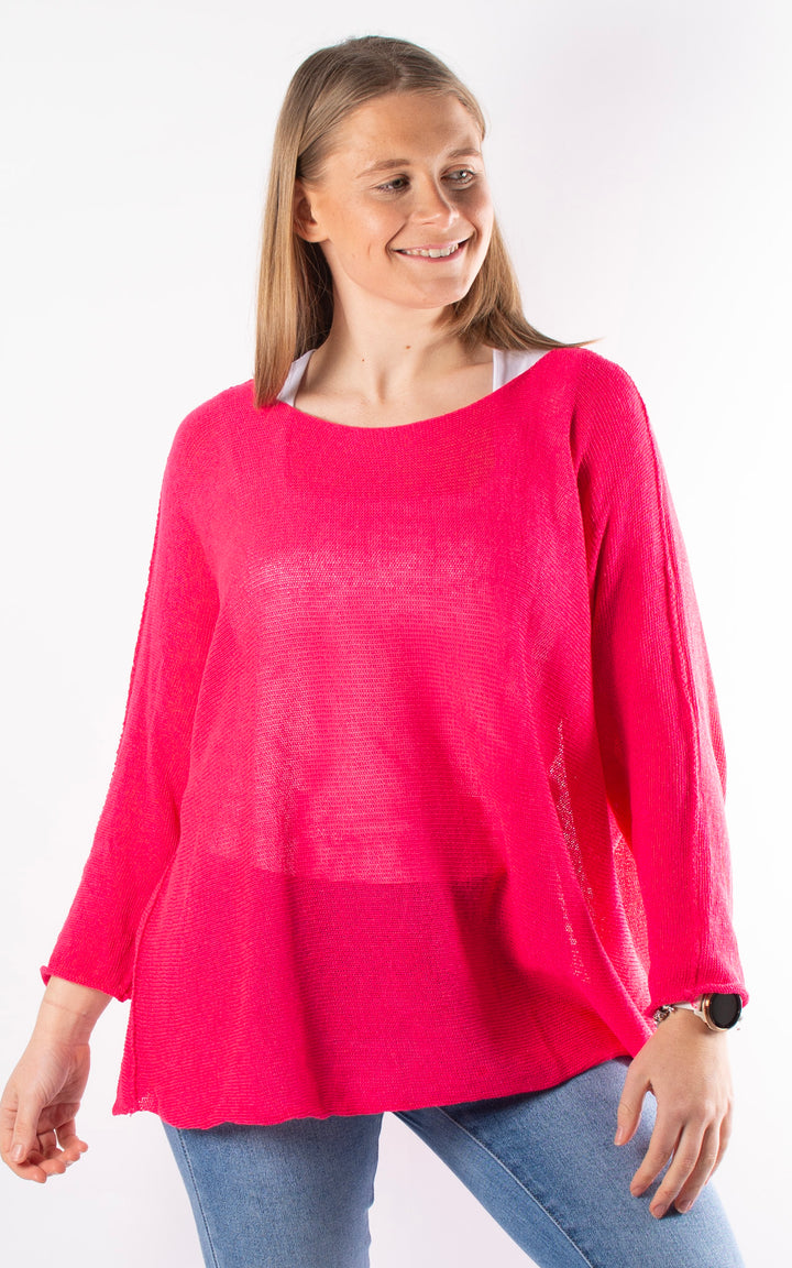 Nancy Fine Knit | Hot Pink