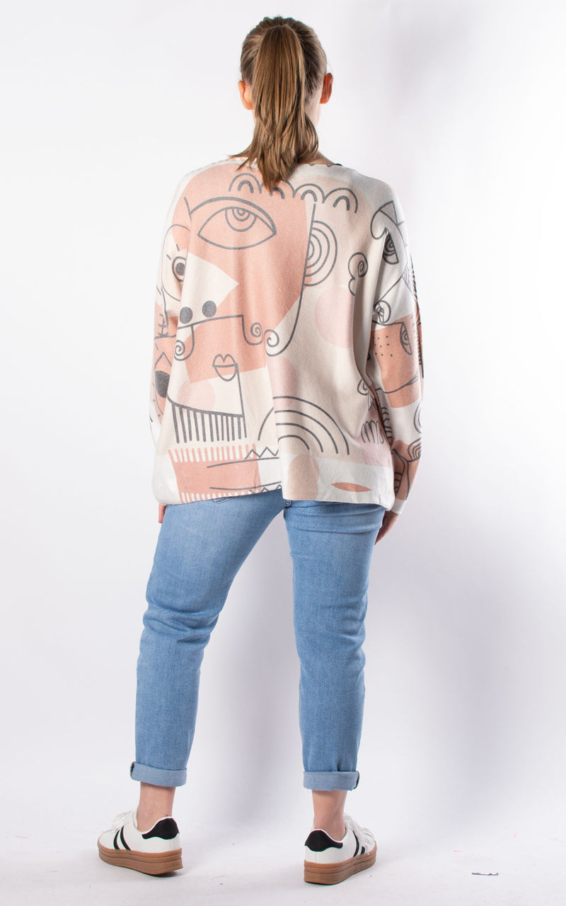 Naomi Thin Knit | Abstract Faces