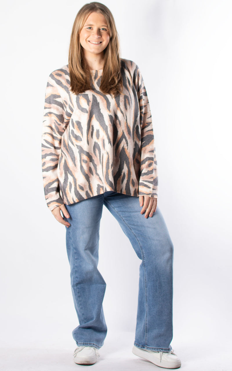 Naomi Thin Knit | Animal Print