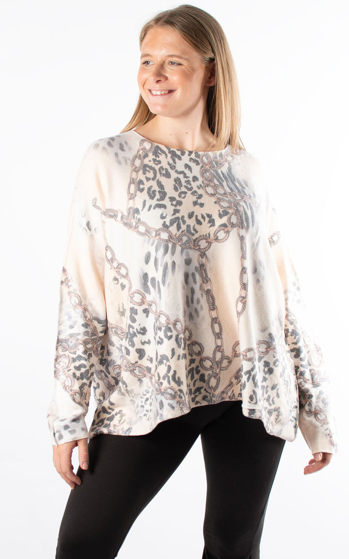 Naomi Thin Knit | Chain | Beige