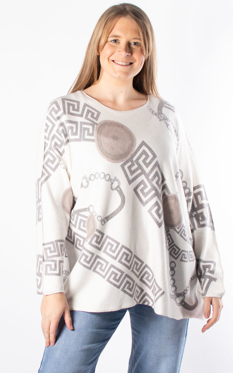 Naomi Thin Knit | Greek Key