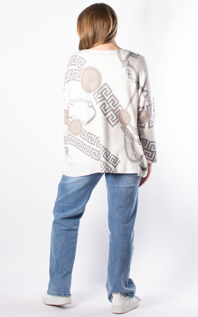 Naomi Thin Knit | Greek Key