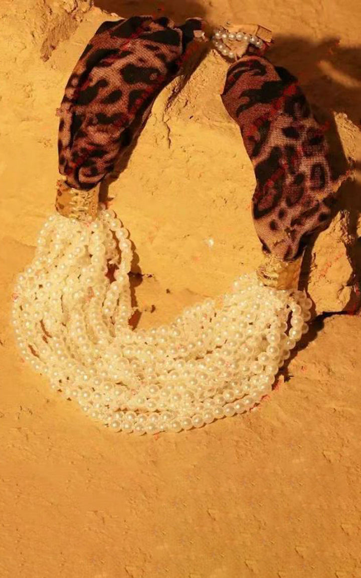 Necklace | Chunky Pearl | Leopard