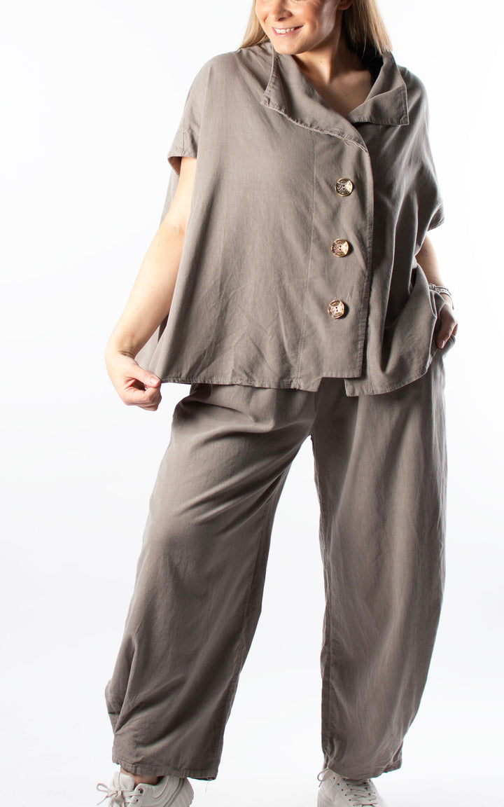 Needlecord Oversized Waistcoat | Beige