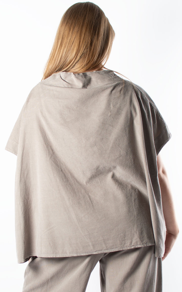 Needlecord Oversized Waistcoat | Beige