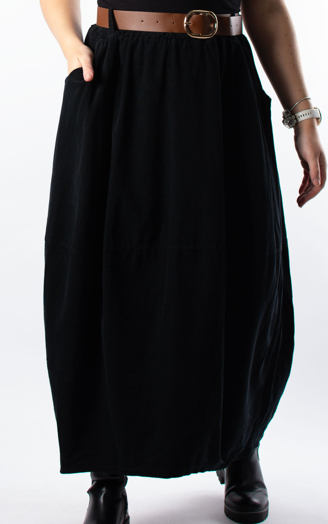 Needlecord Skirt | Black