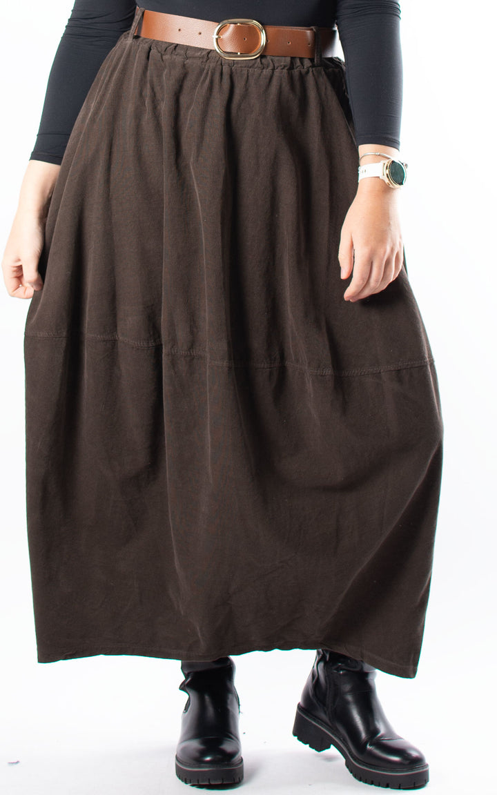 Needlecord Skirt | Chocolate