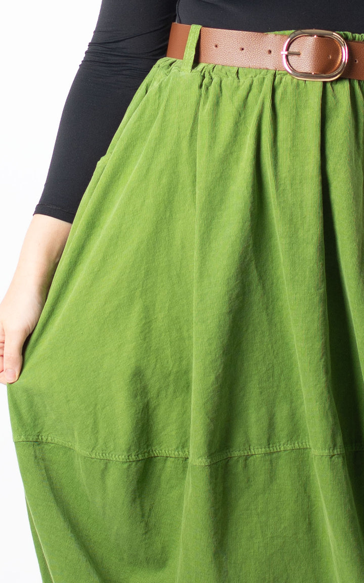 Needlecord Skirt | Green