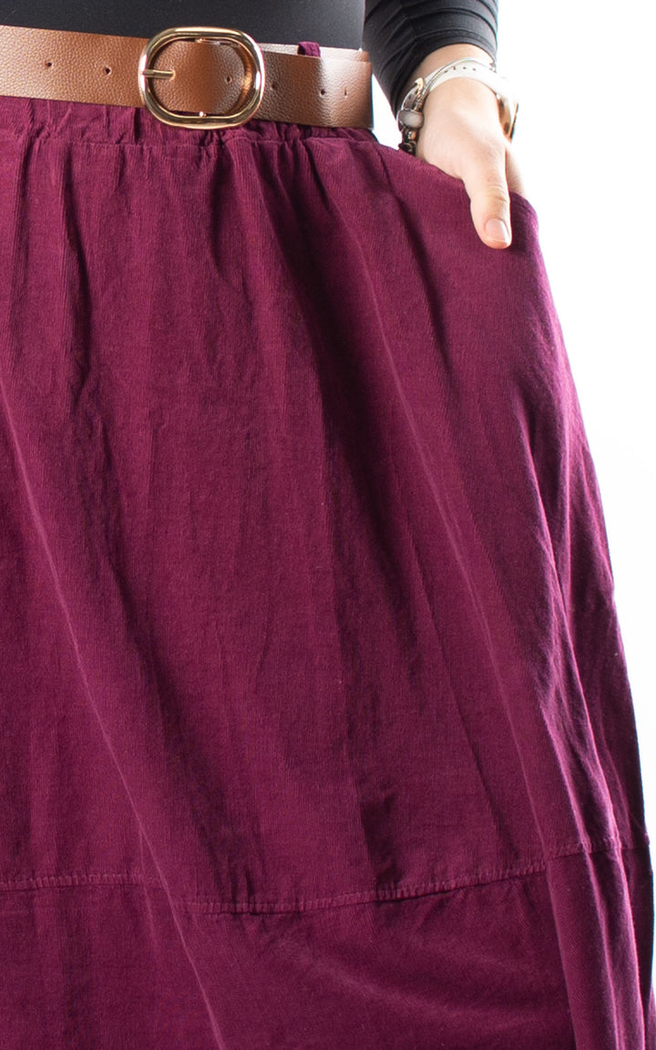 Needlecord Skirt | Plum