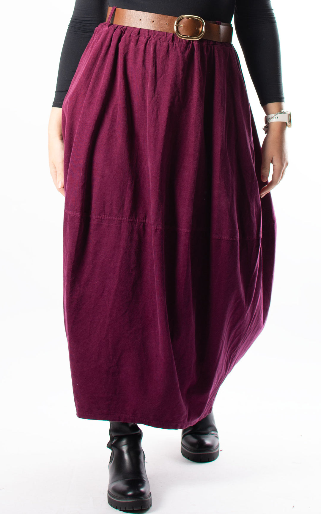 Needlecord Skirt | Plum